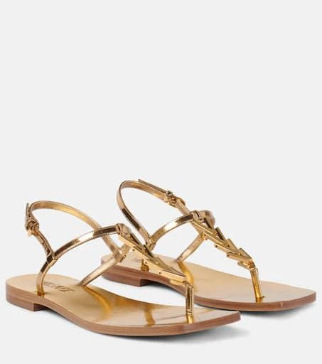 Versace Metallic leather thong sandals 1