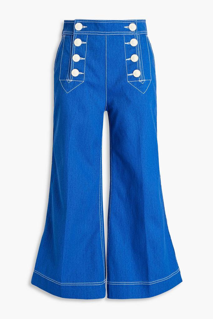 Zimmermann Embroidered high-rise kick-flare jeans