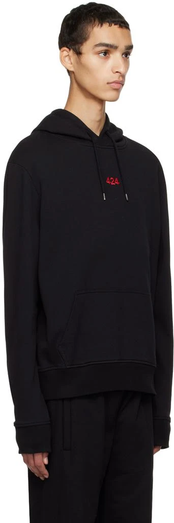 424 Black Embroidered Hoodie 2