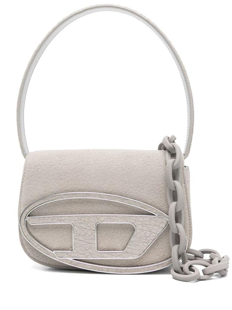 DIESEL ☆ 1DR-Iconic shoulder bag in matte leather グレー Women's 1DR-Iconic shoulder bag in matte leather | Grey | Diesel