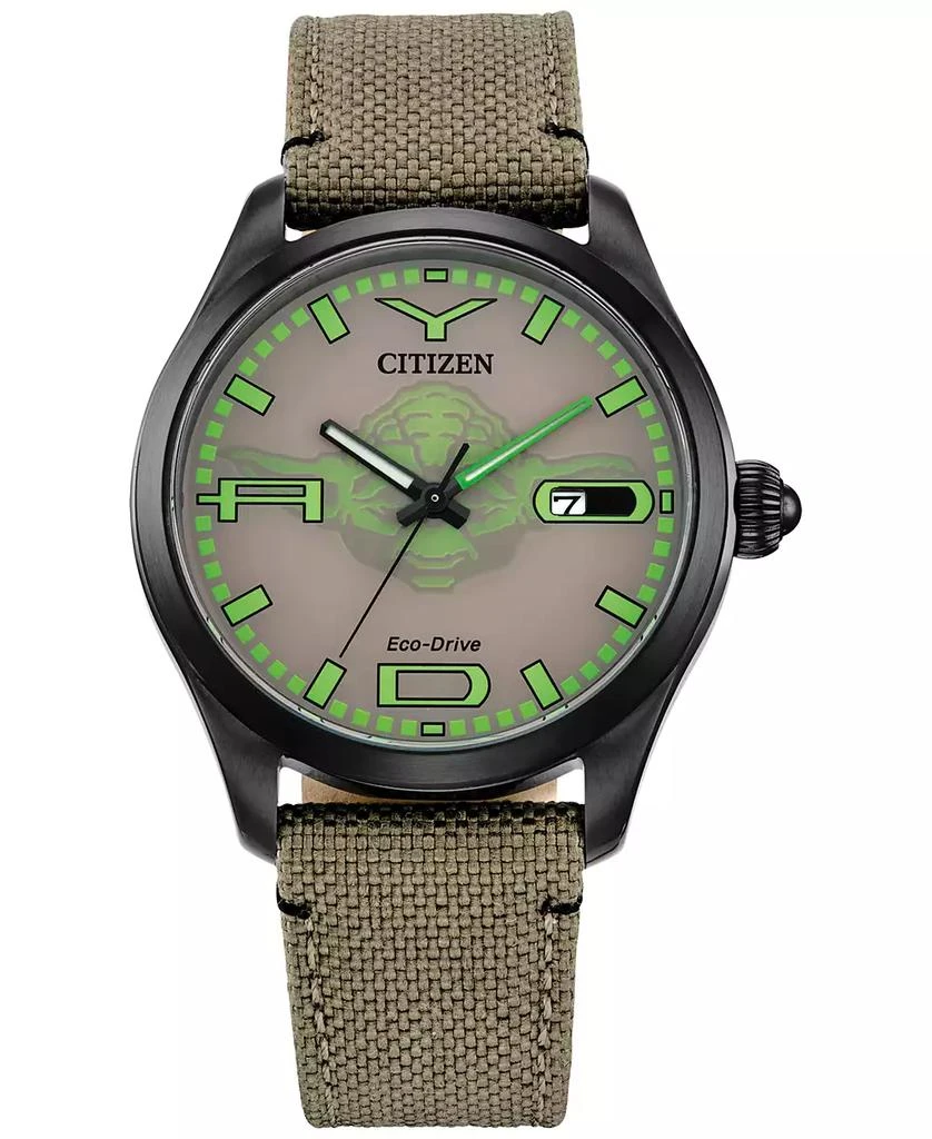 Citizen Eco-Drive Men's Star Wars Yoda Beige Nylon Strap Watch 42mm 1