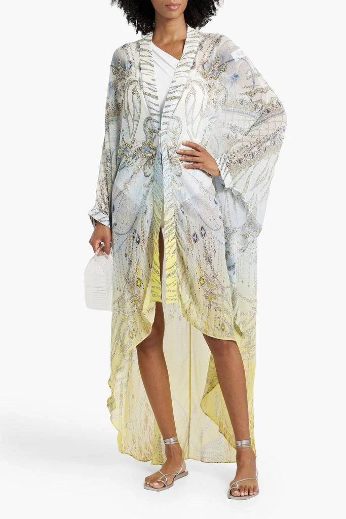 Camilla Crystal-embellished printed silk crepe de chine coverup 2