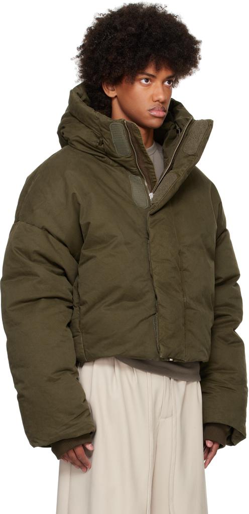 Entire Studios Khaki MML Hooded Puffer Down Jacket