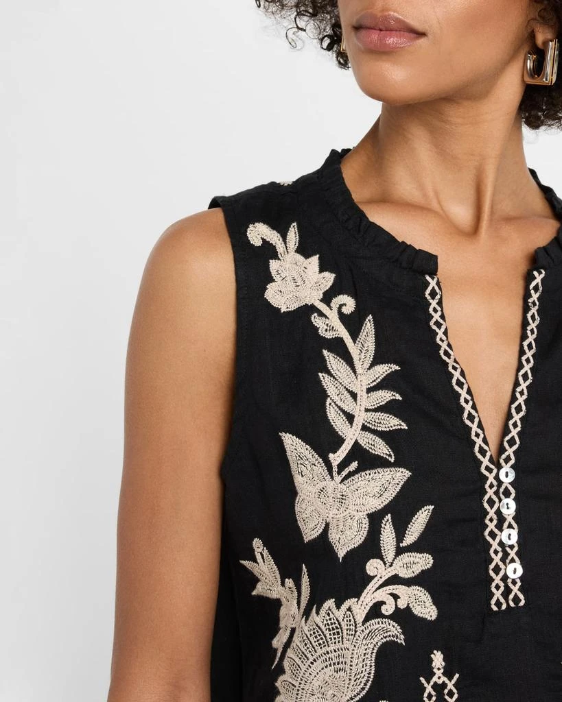 Johnny Was Orla Floral-Embroidered Linen Tank 5