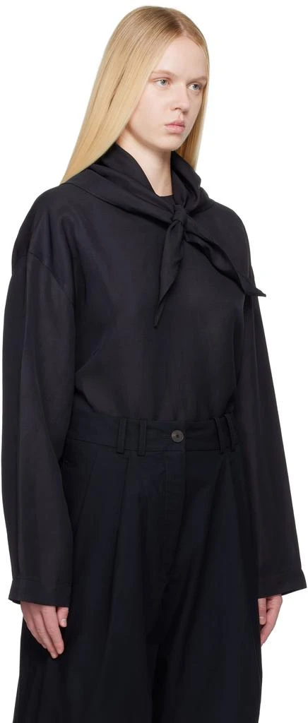 Studio Nicholson Navy Bute Linen Blouse 2