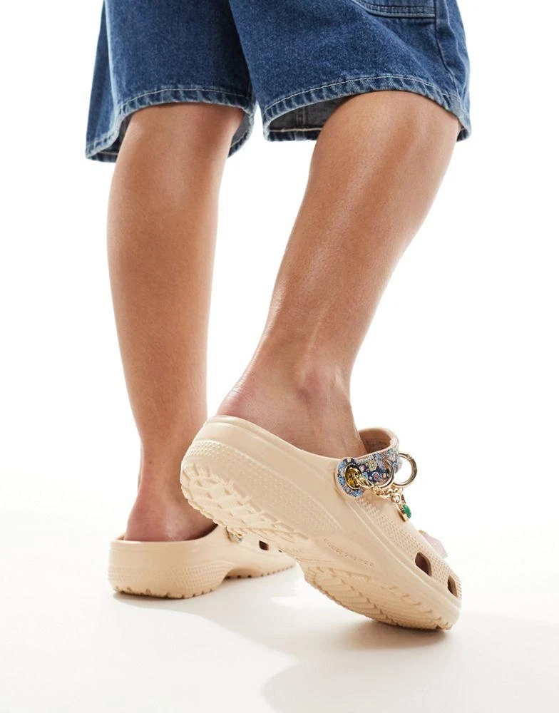 Crocs Crocs ASOS exclusive classic boho charm clogs in bone 3