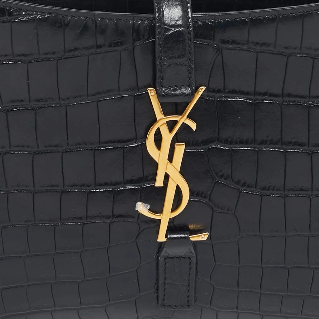 Yves Saint Laurent Saint Laurent Black Croc Embossed Leather LE 5 À 7 Shoulder Bag 5