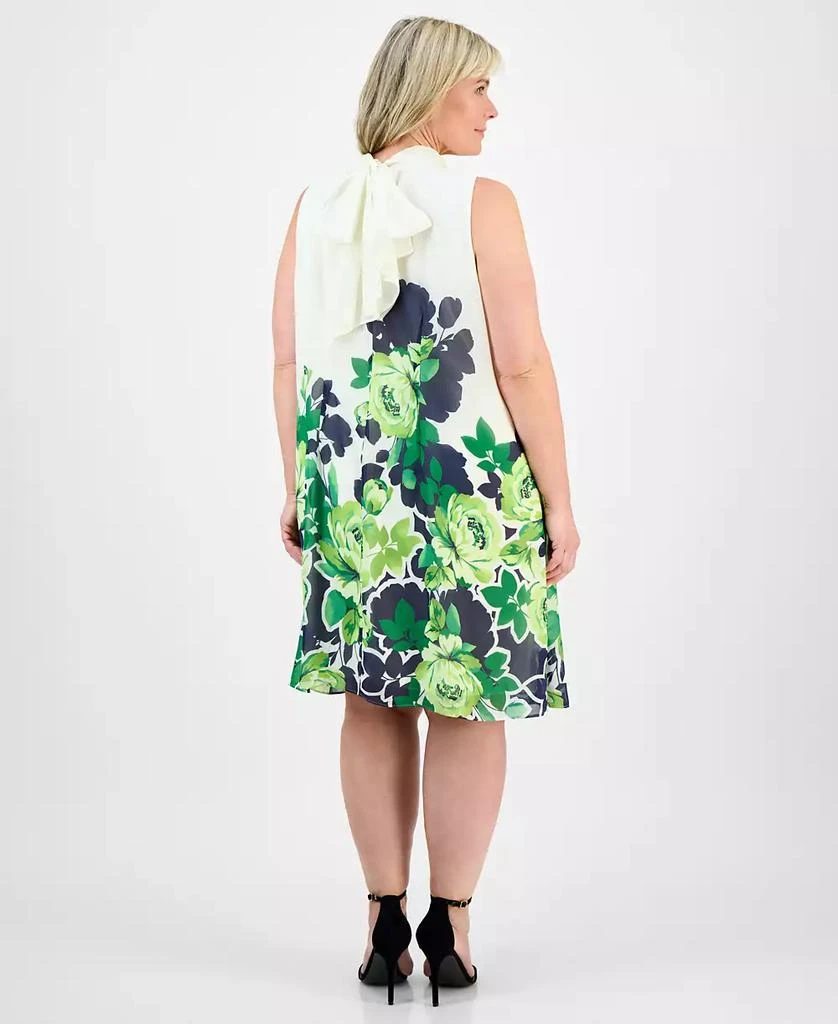 Robbie Bee Plus Size Placement-Print Mock-Neck Dress 4