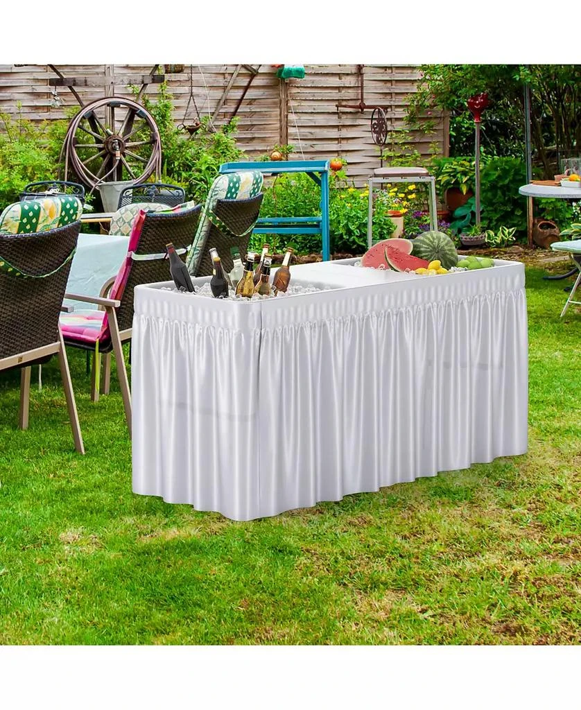 Mecale 5 FT Folding Ice Cooler Table with Double Sinks for Camping Party Picnic Wedding 2