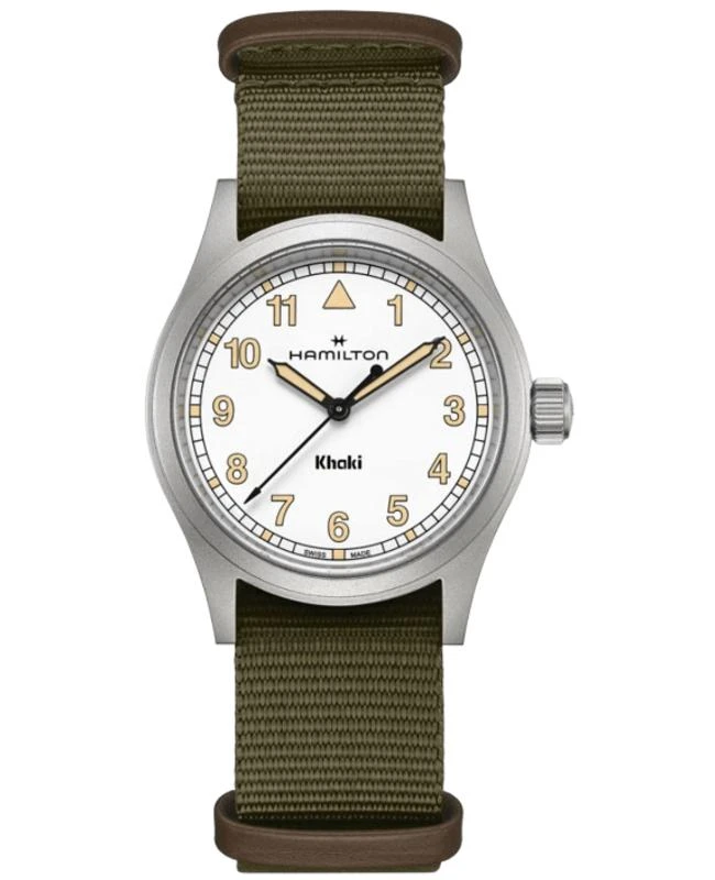 Hamilton Hamilton Khaki Field Quartz White Dial Fabric Strap Men's Watch H69401910 1