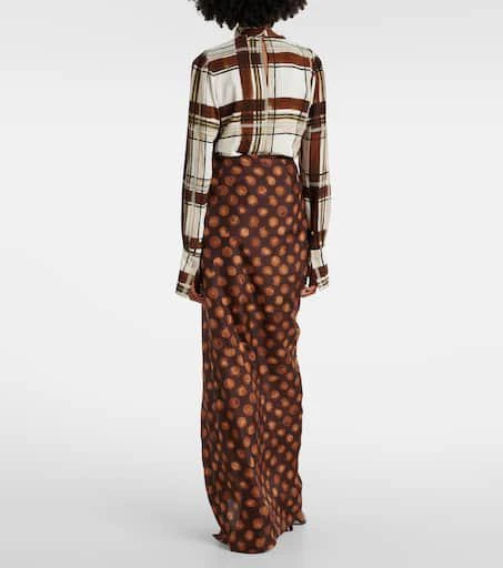 Dries Van Noten Polka-dot gathered silk maxi skirt 3