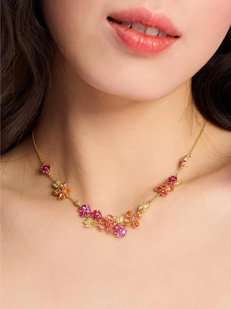 Kate Spade Goldtone, Cubic Zirconia &amp; Glass Crystal Tropical Flower Necklace 2