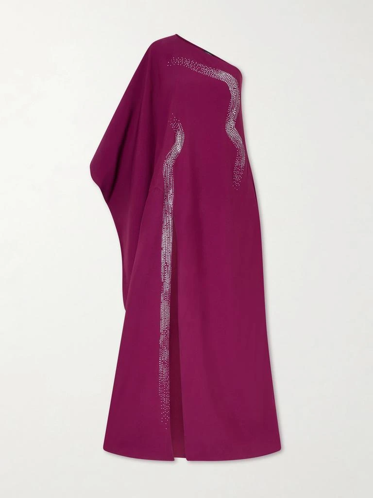 Taller Marmo Palladium One-shoulder Crystal-embellished Crepe-cady Gown - Plum - IT38