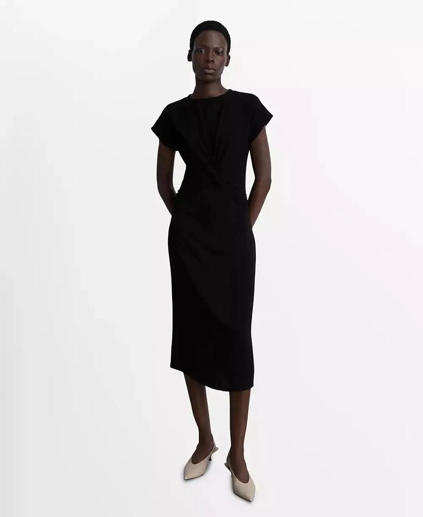 Mango Women's Knot Detail Midi-Dress 1