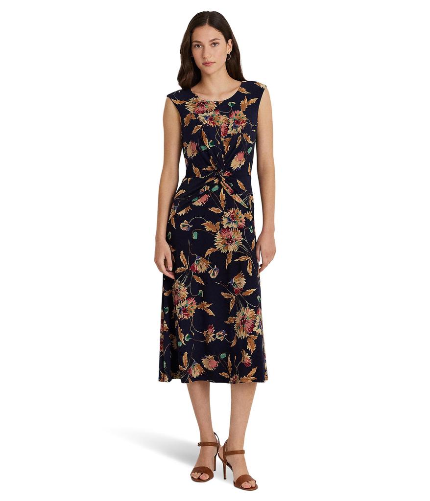 LAUREN Ralph Lauren Floral Twist-Front Stretch Jersey Dress