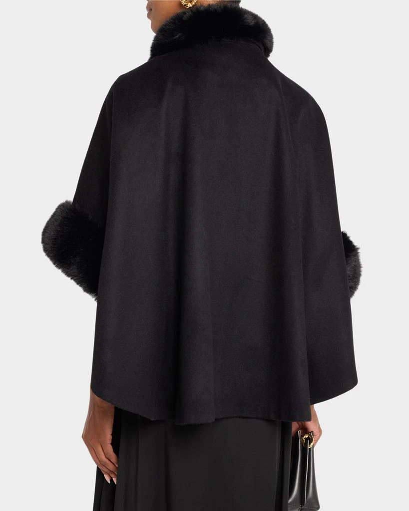 Sofia Cashmere Cashmere Shawl W/ Faux Fur Trim 3