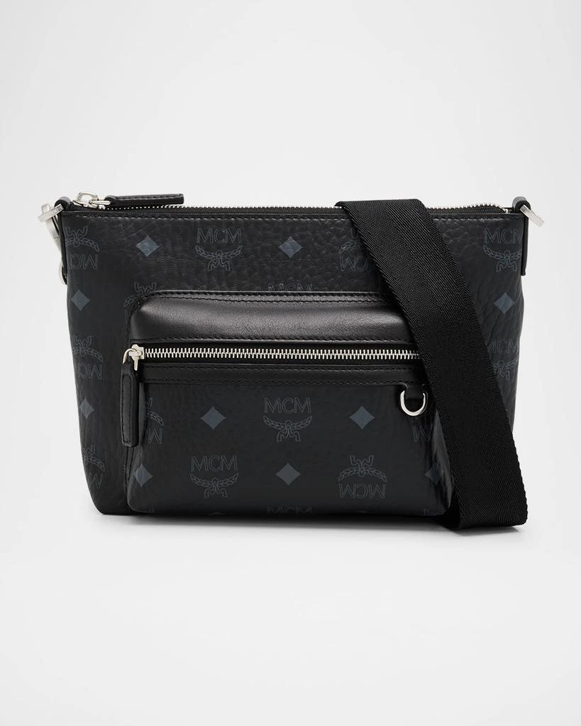 MCM Men's Aren Small Visetos Leather Crossbody Bag 1
