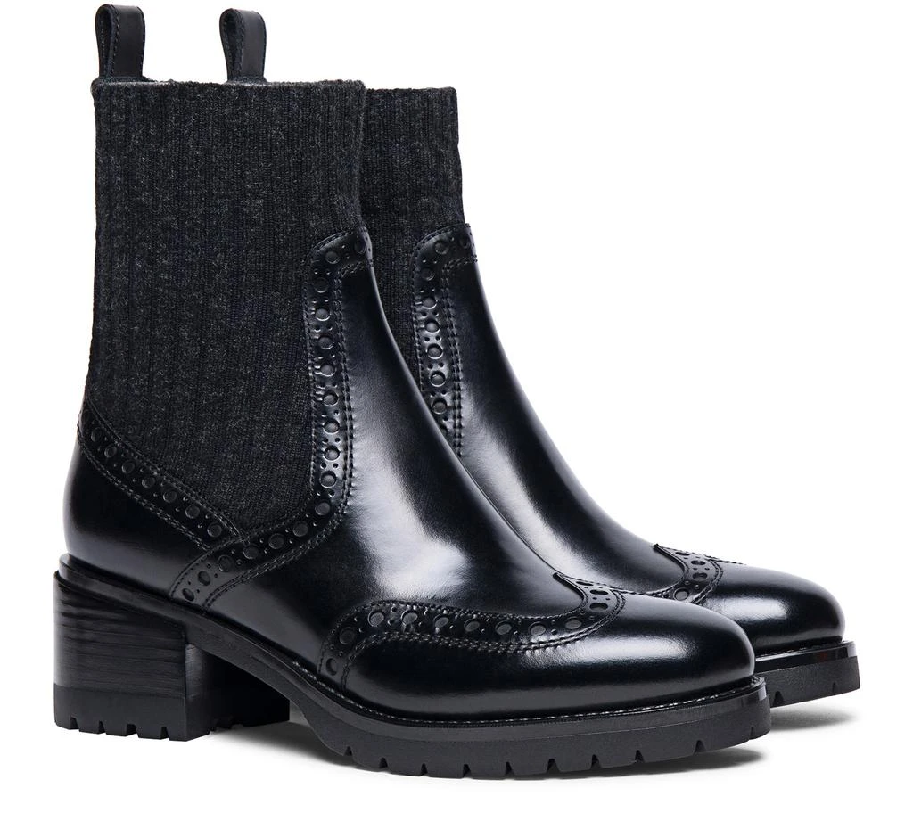 Santoni Leather low-heel brogue ankle boots 2