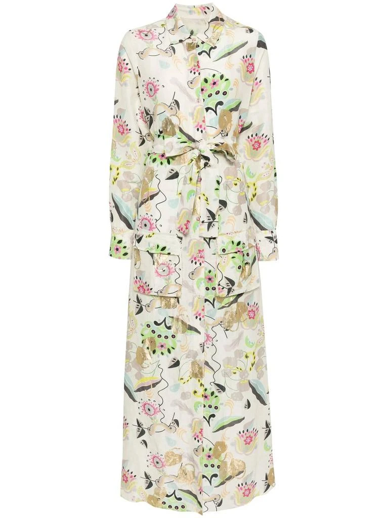 Cynthia Rowley Cynthia Rowley - Silk Linen Floral Shirt Dress 6