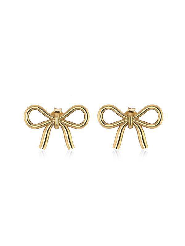 Gabi Rielle Bow Bliss 18K-Yellow-Gold Vermeil & Sterling Silver Stud Earrings