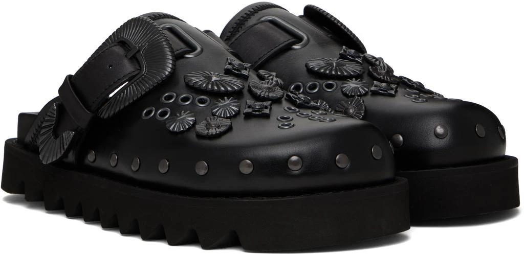 Toga Pulla SSENSE Exclusive Black Eyelet Metal Sabot Slip-on Loafers 4