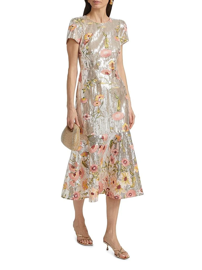 Tahlia Floral Sequined Flounce Cocktail Dress  On Sale Now with Up to 50%  Off | Discover Exclusive Deals & Savings at BeyondStyle  Authentic Milly  sheath|Women's|sequin|modern|midi-length|women's|women's apparel|crewneck| dresses|floral|short sleeve ...
