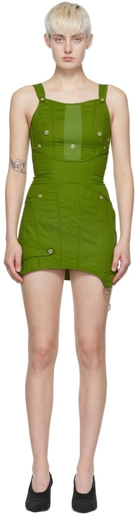 Acne Studios Green Cotton Mini Dress 1