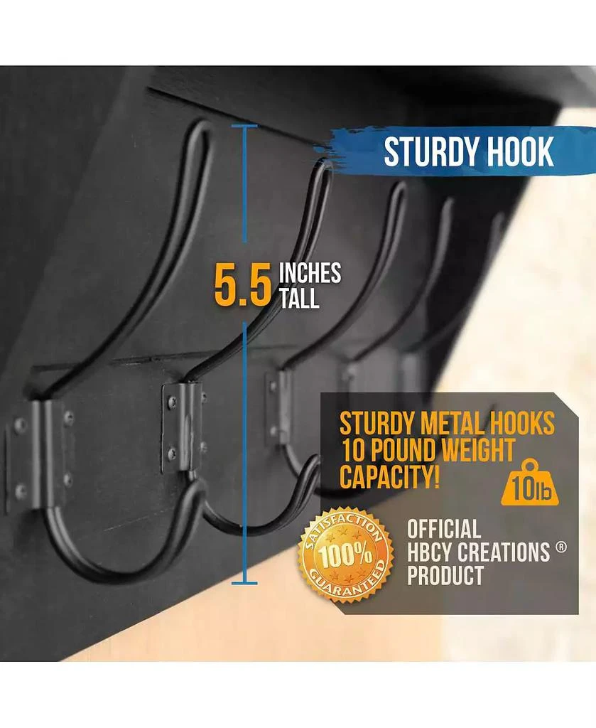 HBCY Creations Rustic Wall-Mounted Coat Rack Shelf, 24" Solid Pine Wood with Hooks, Country Style for Entryway, Kitchen
Bathroom 6