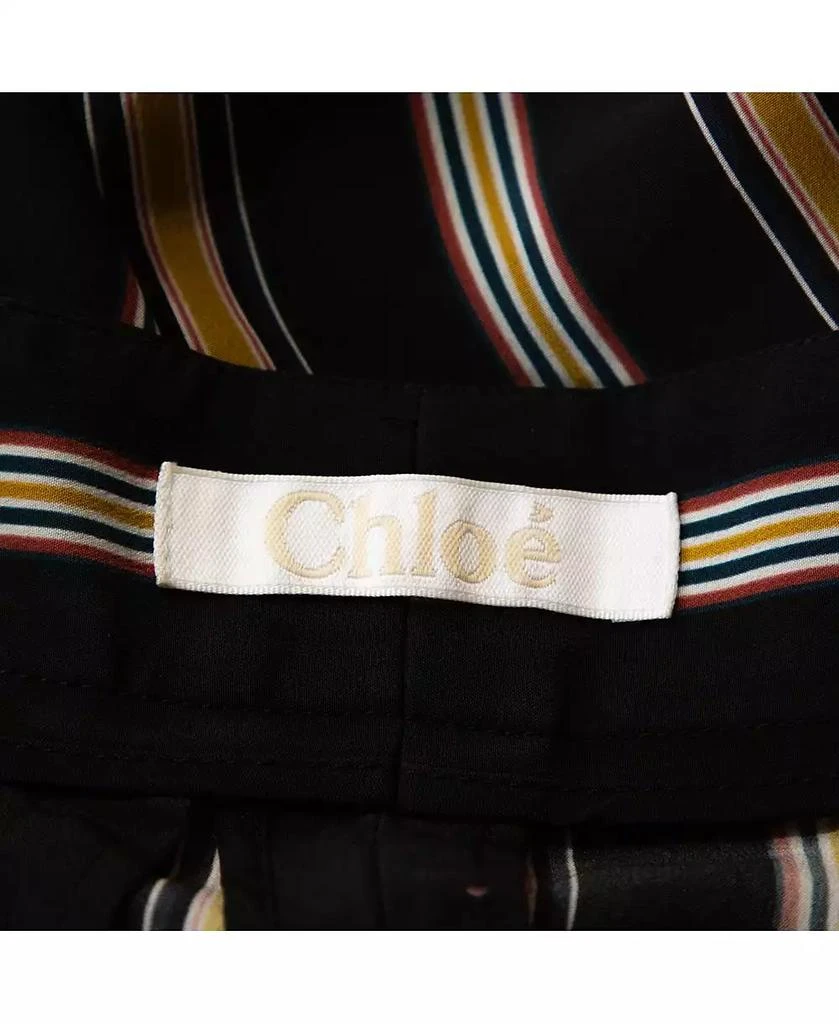 Pre-Owned Chloe Women
s Multicolor Silk Rough Striped Cropped Trousers 4
