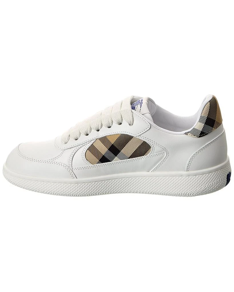 Burberry Terrace Check Canvas 
Leather Sneaker 2