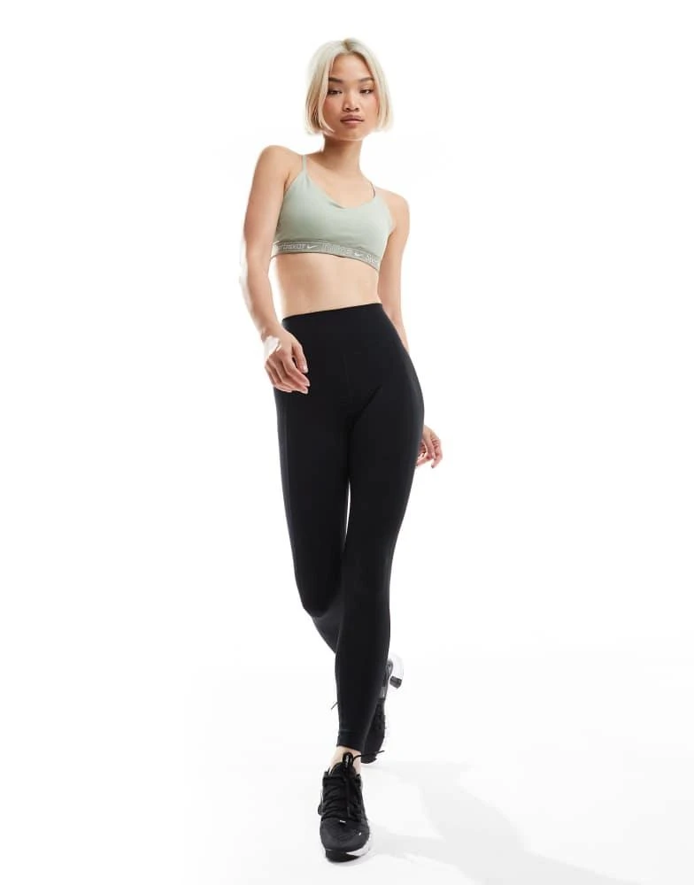 NIKE Nike Training Gym Life Swoosh Indy Dri-FIT light support sports bra in khaki 3