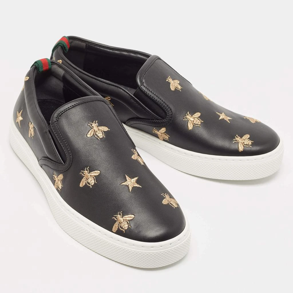 Gucci Gucci Black Leather Bees Slip On Sneakers Size 40 4