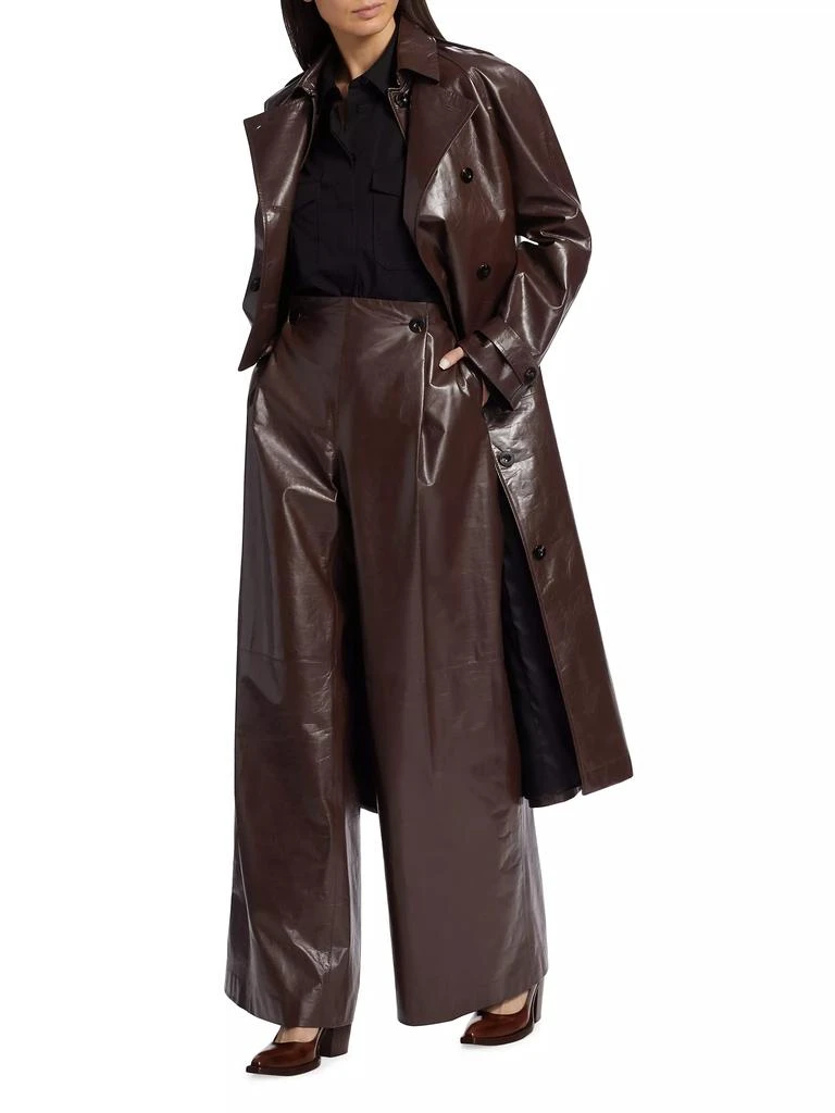 Rosetta Getty Pleated Flared Leather Pants 2