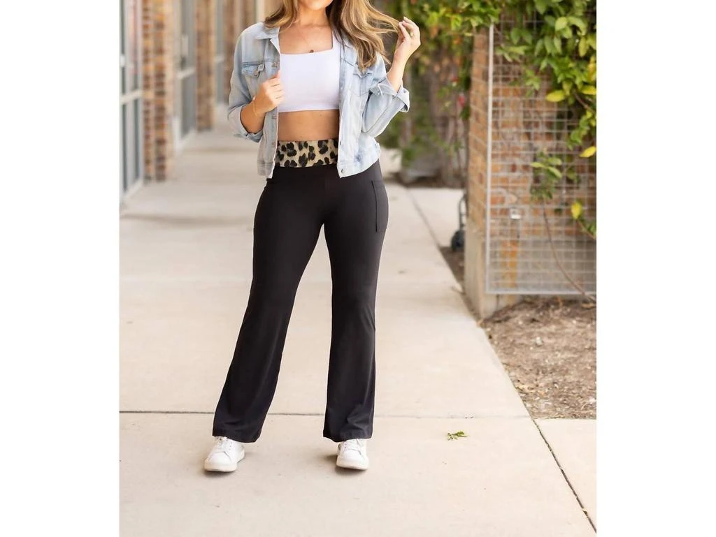 Julia Rose Julia Rose - Kristen Fold Over Bootcut Leggings