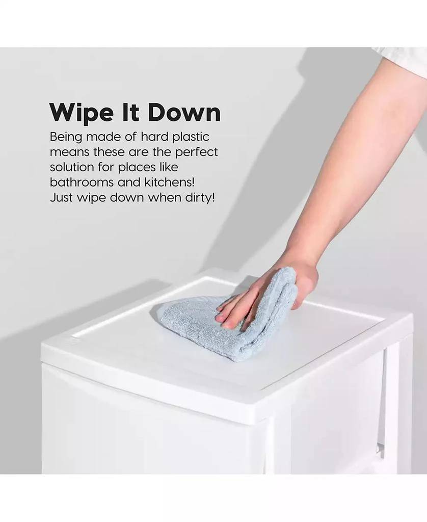 IRIS USA 4 Slim Drawer Storage, Organizer Unit for Bedroom, Closet, Kitchen, Bathroom, Laundry Room, Dorm, White Frame with Matte White Front Panels, Set of 1 5