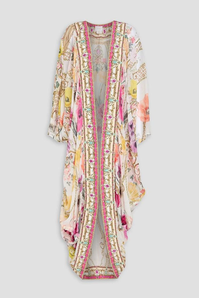 CAMILLA Embellished printed silk-voile cape 1