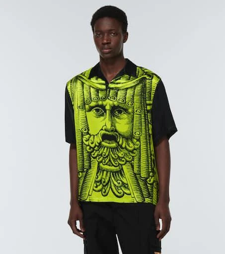 Versace Printed satin bowling shirt 3