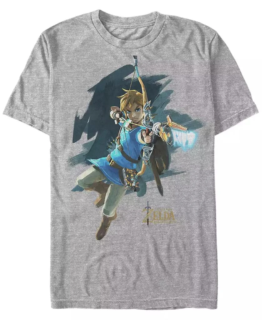 Nintendo Nintendo Men's Legend of Zelda Breath of The Wind Links Jump Shot Short Sleeve T-Shirt 1