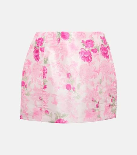 LOVESHACKFANCY Charma floral taffeta miniskirt 1