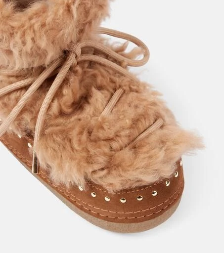 INUIKII Long Curly shearling and suede snow boots 5