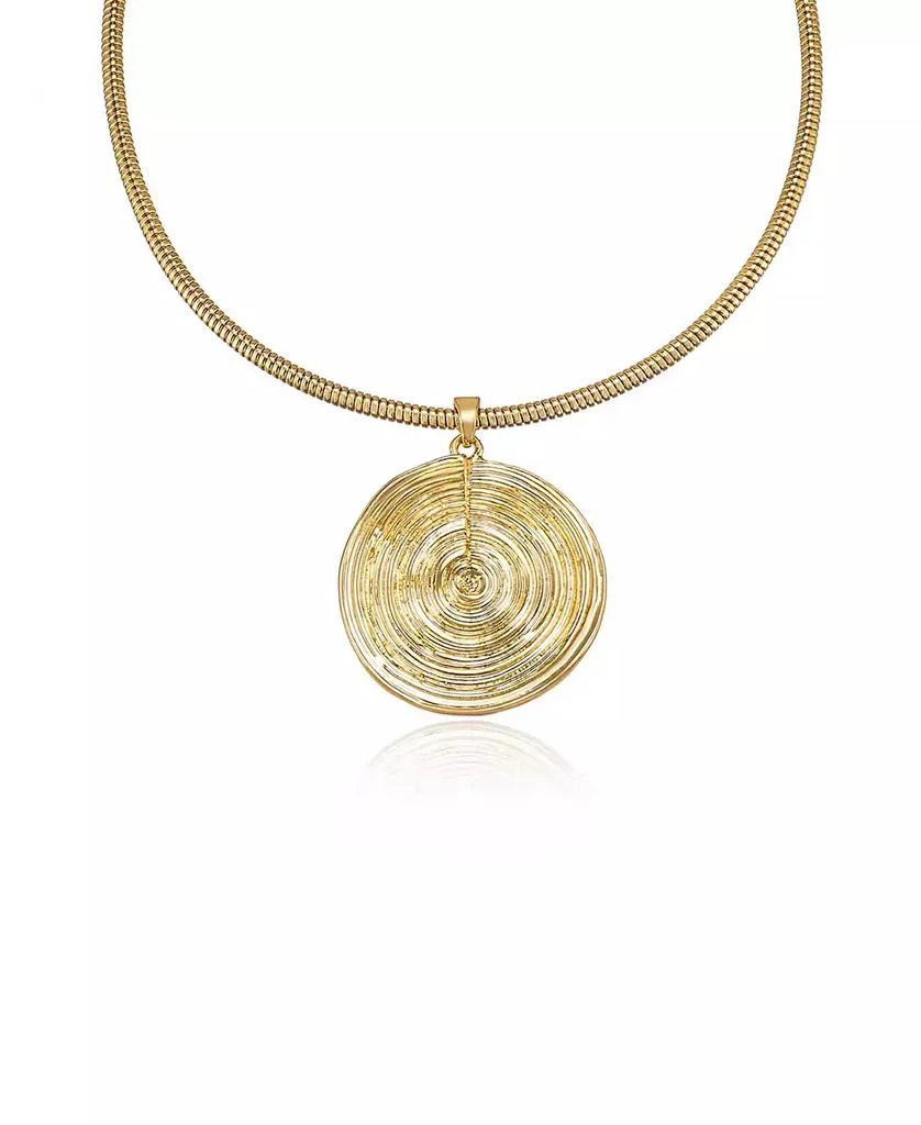 Ettika Jewelry Statement Swirl Pendant 18K Gold-Plated Choker Necklace 2