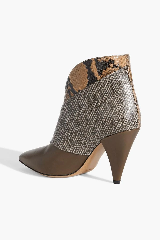 Isabel Marant Archenn smooth and snake-effect leather ankle boots 3