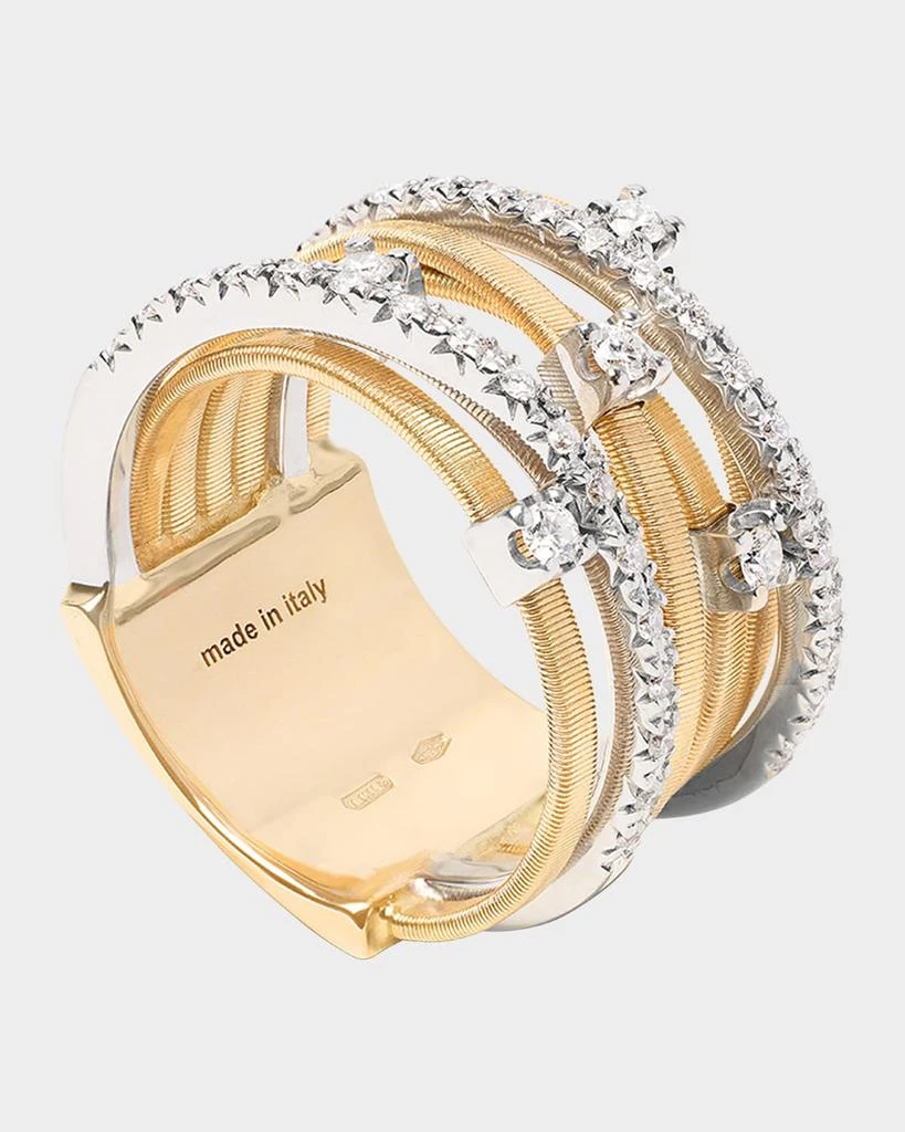 Marco Bicego Goa Seven-Row Mixed Gold Diamond Ring, Size 7 3