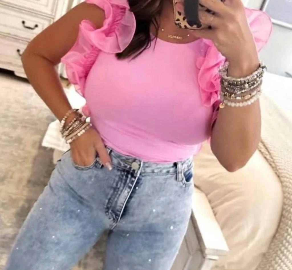 entro Entro - Backless Ruffled Tank Top 1
