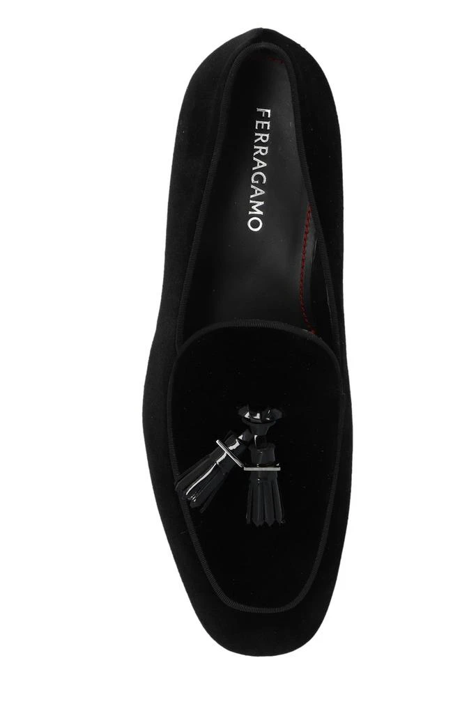 Salvatore Ferragamo Ferragamo Tassel Detailed Velvet Loafers 4