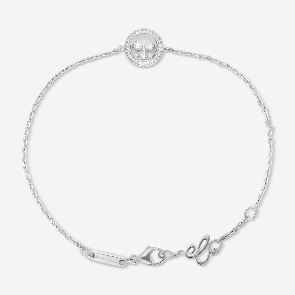 Chopard Chopard Happy Curves 18K White Gold Diamond Chain Bracelet 859562-1002