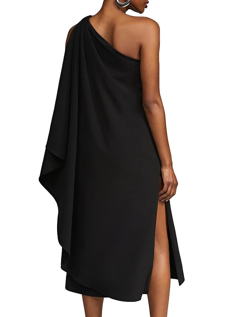 HALSTON Aries Stretch-Crepe Cape Dress 6