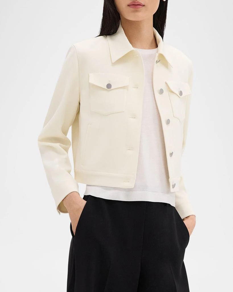 Theory Shrunken Crepe Trucker Jacket 2