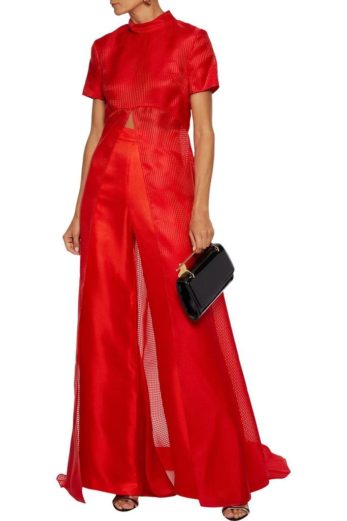 Brandon Maxwell Textured-silk top 2