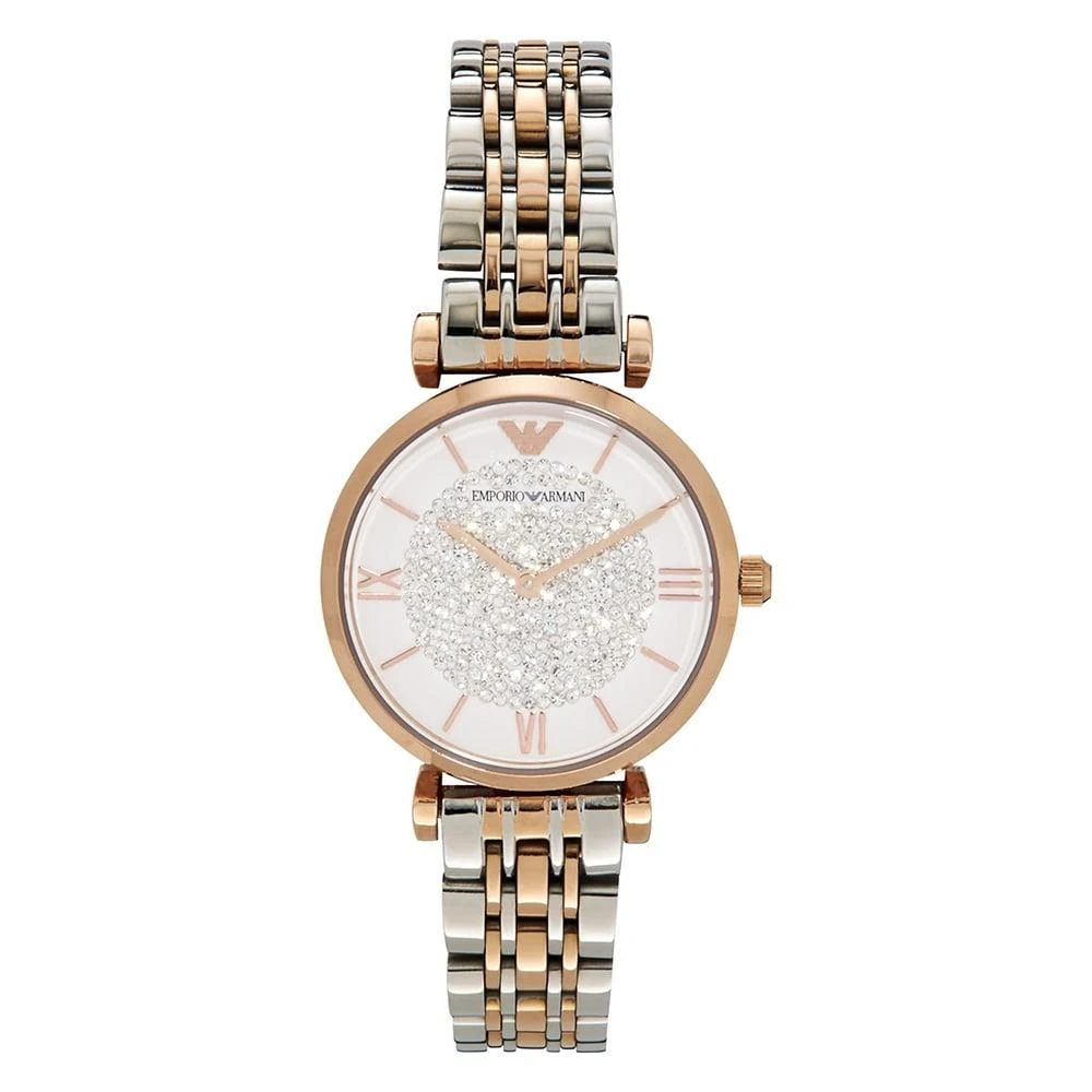 Emporio Armani Emporio Armani Ladies Two-Tone Rhinestone Watch AR1926 1